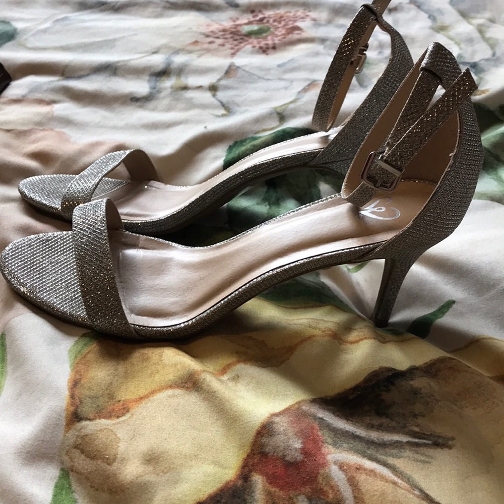 Sparkly silver heels